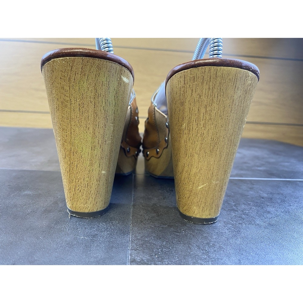Indigo Rd Brown Cut Out Wood Look Wedges/Sandals size 9.5 - Picture 5 of 10